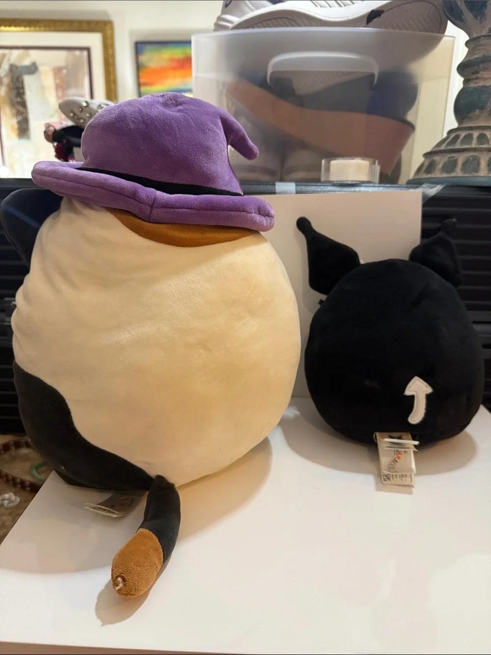 Squishmallows Cat Plush Duo - Cream, Black & Purple Hat
